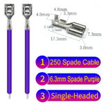 6.3mm spade terminals Cable Single-Sided Red