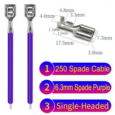 6.3mm spade terminals Cable Single-Sided Red