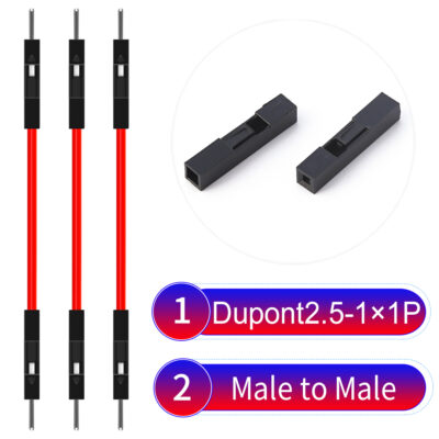 Dupont 2.54mm Male to Male 1Pin Red Cable