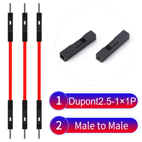 Dupont 2.54mm Male to Male 1Pin Red Cable