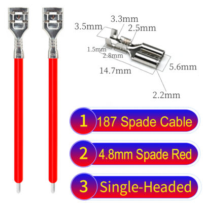 4.8mm single-head spade terminal Cable Single-Sided Red