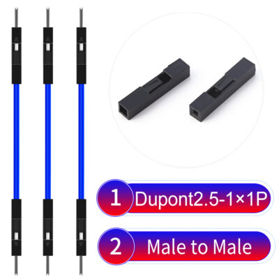 Dupont 2.54mm Male to Male 1Pin Blue Cable