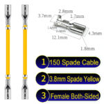 3.8mm spade connectors both sided Cable Yellow for wiring projects