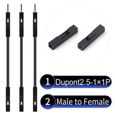 Dupont 2.54mm Male to Female 1Pin Black Cable