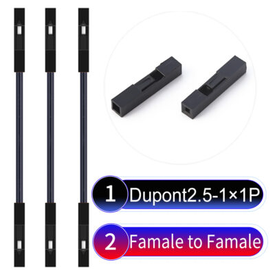Dupont 2.54mm Female to Female 1Pin Black Cable