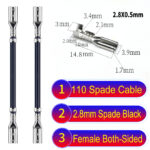 2.8mm both sided spade cable Black