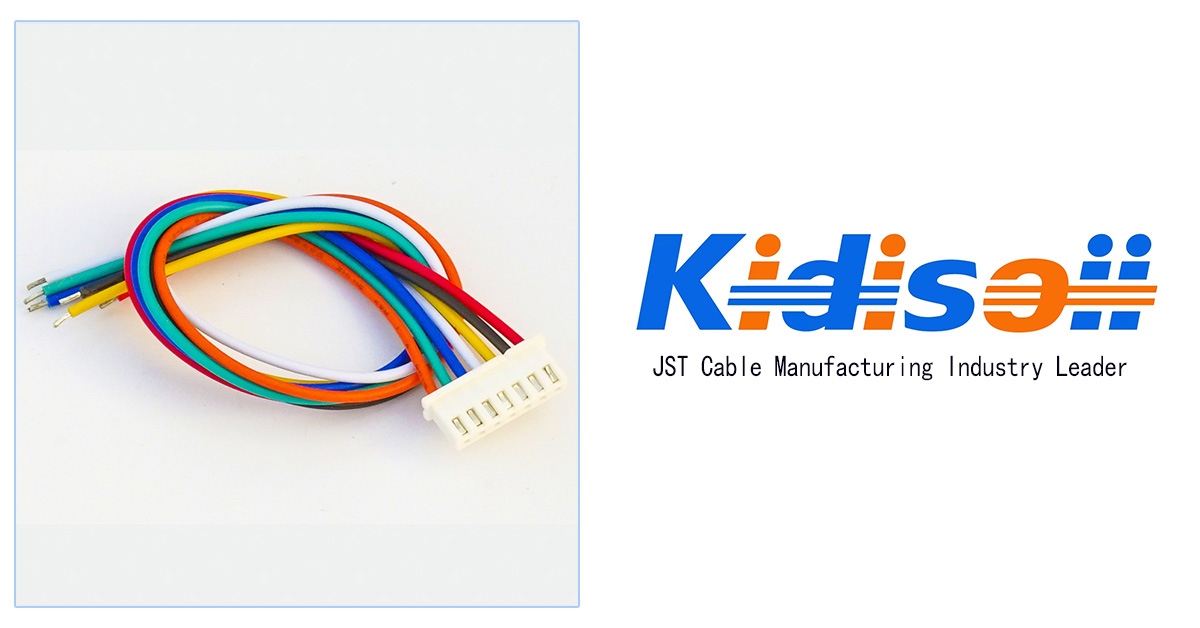 JST XH 7P cable showing a high-quality 7-pin JST XH connector cable.