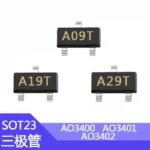 100pcs SMD AO3400 AO3401 AO3402 SOT23 A09T A19T A29T  P-Channel Mosfet Transistor