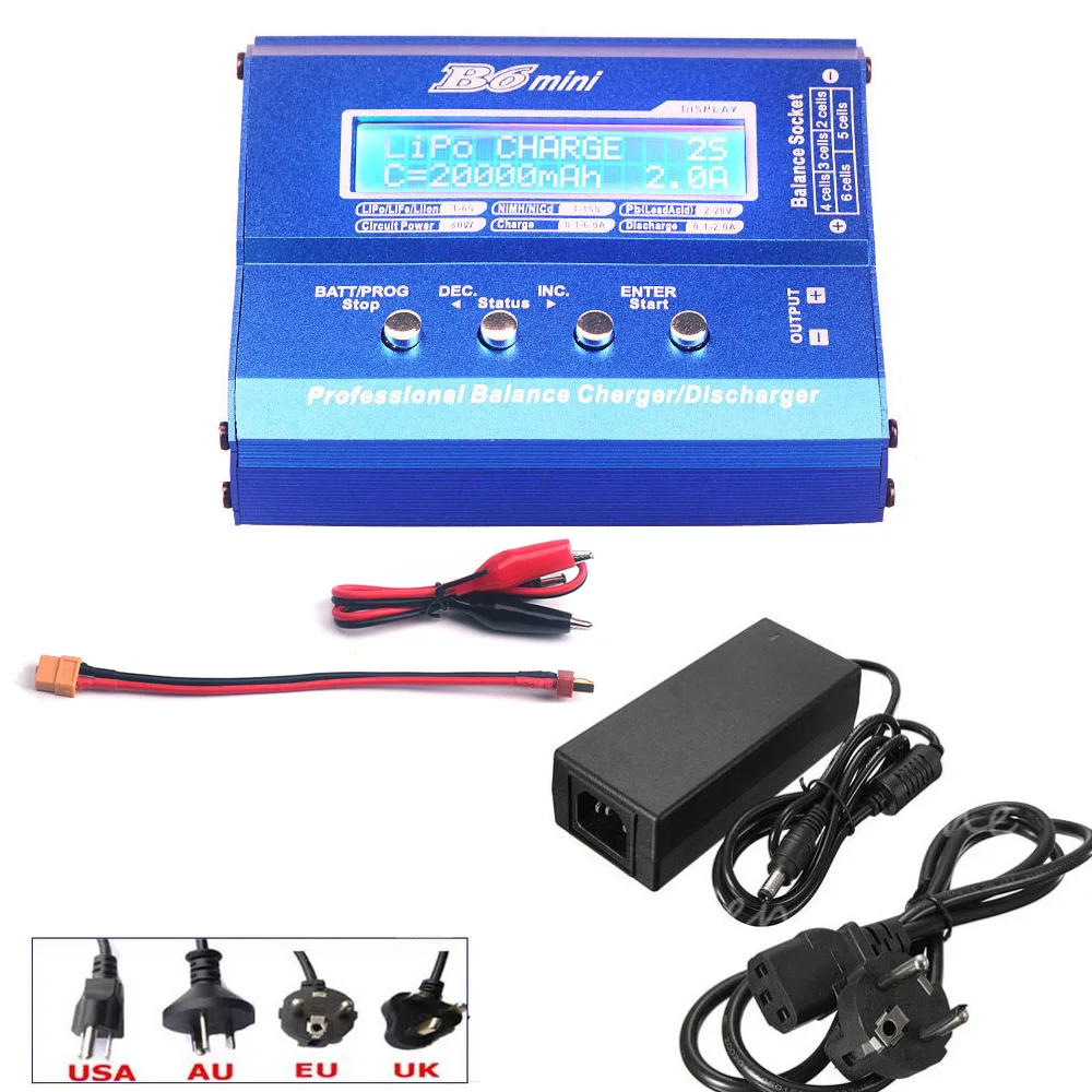H2abce6935fa84951848755cf6db1d74av.webp IMAX B6 mini Balance Charger Discharger with Adapter For RC Helicopter Re-peak NiMH NiCD LiHV NiCd PB Li-ion Battery Charger - Image 1