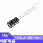 35V22uf 4x7mm Aluminum Electrolytic Capacitor 22uf35v 35v22mf 22mf35v 35v22MFD 35wv 22mf 35vdc 22MFD 33uf 100uf 220uf - Image 2