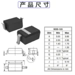 50pcs SOD-123 Zener Diode 1206 0.5W BZT52C2v4 WX BZT52C2v7 W1 BZX52C3v0 W2 2.4v 2.7v 3v - Image 3