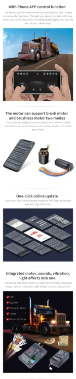 G.T.Power Container Truck Lighting And Voice Vibration System PRO With 60A ESC Output For RC Car Accessories Parts - Image 8