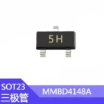 100pcs MMBD4148A SMD Transistor SOT-23 Package Screen Printing 5H 0.2A/100V Switching Diode - Image 2
