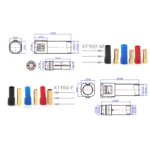 9 Pair AMASS XT150 Connector Adapter Male Female Plug 6mm Gold Banana Bullet Plug For RC LiPo Battery - Image 6