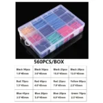 530/560/580/850pcs Thermoresistant tube heat shrink tubing, Insulation Sleeving Polyolefin 2:1 Shrink wrapping Assorted box kit - Image 3