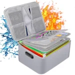 Fireproof & Water-Resistant Document Organizer Bag 4-Layer Large Space,File Storage Case with Lock Safe for Important Documents - Image 2