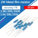 20pcs 2W Metal Film Resistor 3R9 39R 390R 3K9 39K 390K 3.9 39 390 Ohm R K Accuracy 1%  0.1R-10M - Image 2