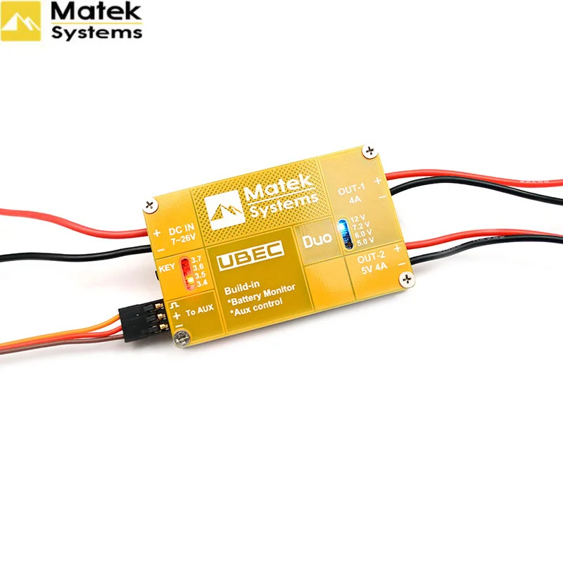 H6ba689f4df5a437bbc17614d8e430399r.webp Matek System UBEC DUO 4A 5V~12V & 4A 5V For RC Quadcopter RC Airplane RC Multicopter UBEC Power Model - Image 1
