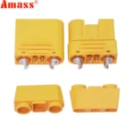 1 Pair Amass XT120 (2+2) 60A Large Current Lipo Battery Connector Male Female Sheathed Plug with Signal Pin for RC UAV FPV Drone