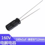 160V1uf 6x12mm Aluminum Electrolytic Capacitor 160v 1uf 1mf 1MFD 160wv 160vdc 4.7uf 22uf 47uf 100uf 220uf 160v - Image 2