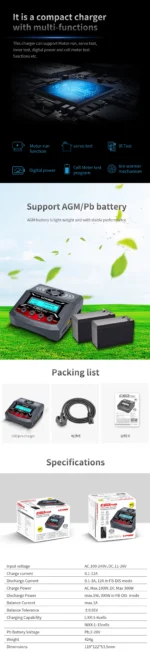 GT.POWER IMAX C6D PRO Balance Charger Discharger 300W 12A For RC Drone Car Boat LiPo/LiFe/LiIon/LiHV/NiMH/NiCd Battery - Image 9