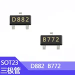 100pcs D882 SMD Transistor 2SB772/2SD882 Screen Printing D882/B882 Package SOT-23 NPN - Image 2