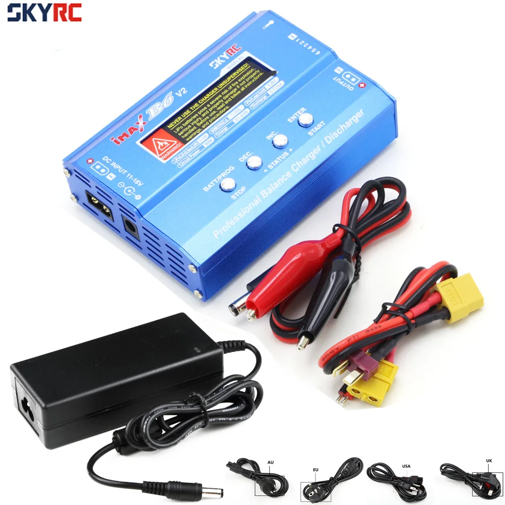 H88bee455720c4b43a772d336118ec133N.webp SKYRC IMax B6 V2 Digital LCD Lipo NiMh 3S battery Balance Charger With AC POWER 12v 5A Adapter for Rc Car Drone Helicopter - Image 1