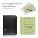 Portable Fireproof Water Resistant Document Bag Large Capacity Money File Folder Safe Bag with A4 Size 12 Pockets Zipper Closure - Image 16