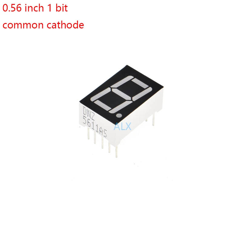 10PCS 0.56inch 7 Segment 1bit Red Digital Tube Common Cathode CC LED Digit Display 0.5inch 0.56 inch 0.56'' 0.56in. one 1 bit