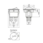 5Pcs/lot KCD1 224N 23mm Round 4 Pin 250V 6A Boat Switch Snap-in SPST ON OFF Rocker Position Switch - Image 5