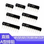10pcs 10PIN 2.54mm Exclusion Network Resistor Array 1K/2K2/3.3K/4.7K/5K1/10K  A102J A222J A332J A472J A512J A103J  A473J A104J - Image 2