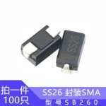 100pcs SS26 SMD Diode 2A/60V Schottky Diodes SMA Package Type A DO-214AC Model SB260 - Image 2