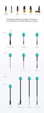 2PCS Foxeer Lollipop 4 Lollipop Plus Omni 5.75G 2.6DBI Mini Antenna RHCP LHCP SMA MMCX Right Straight RHCP UFL for RC FPV Drone - Image 29