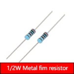 50pcs 1/2W Metal Film Resistor 3.3 3.6 3.9 33 36 39 330 360 390 R K Ohm 1% 0.5W Five-color Ring 3K3 3K6 3K9 Resistance 3R3 3R9 - Image 2