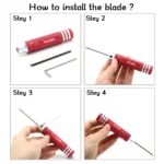 Prime Model Scriber w/ Blade Resin Carved Scribe line Hobby Cutting Tool Chisel + 5 Blade Tools for RC Car / Drone Repair - Image 12