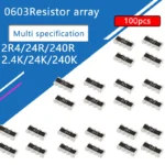 100pcs 0603*4 8P4R 2*4P SMD Network Resistor Array 2R4 2.4 24 240 Ohm R 2.4K 24K 240K 241 242 243 244