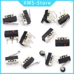 10PCS Micro Limit Switch Momentary Push Button Switch 1A 125V AC Mouse Switch 3Pins Long Handle Roller Lever Arm SPDT 12X6X6MM