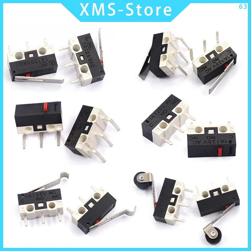 S00532a9b69d94524b62bc04577a9c0aar.webp 10PCS Micro Limit Switch Momentary Push Button Switch 1A 125V AC Mouse Switch 3Pins Long Handle Roller Lever Arm SPDT 12X6X6MM - Image 1