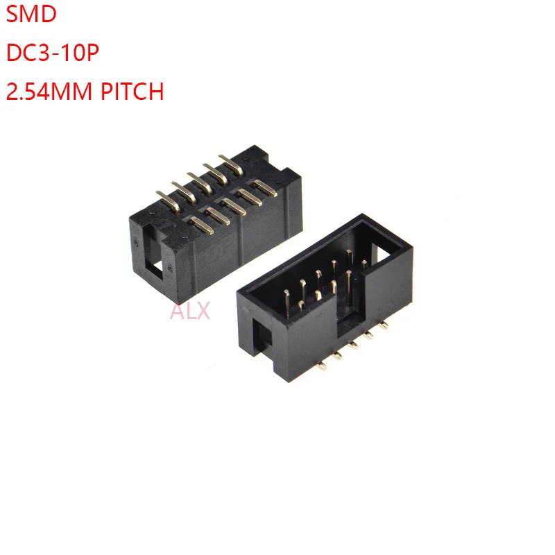 S0056803ea92649bdb21daf2ddb5656d9c.webp 10pcs SMT 10 PIN 2.54MM pitch MALE SOCKET straight idc box headers PCB CONNECTOR DOUBLE ROW SMD 2x5PIN 2X5 10P DC3 HEADER - Image 1
