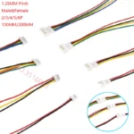 10Set 100mm Mini Micro Jst 1.25 2/3/4/5/6 Pin Male Female Plug Connector With Wire 1.25mm 2pin/3pin/4pin/5pin Cable 2p/3p/4p/5p
