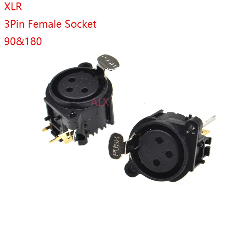 1pcs 3pin Xlr Canon Female Socket Connector Panel Mount Mixer Microphone Audio Speakers Plug Adapter