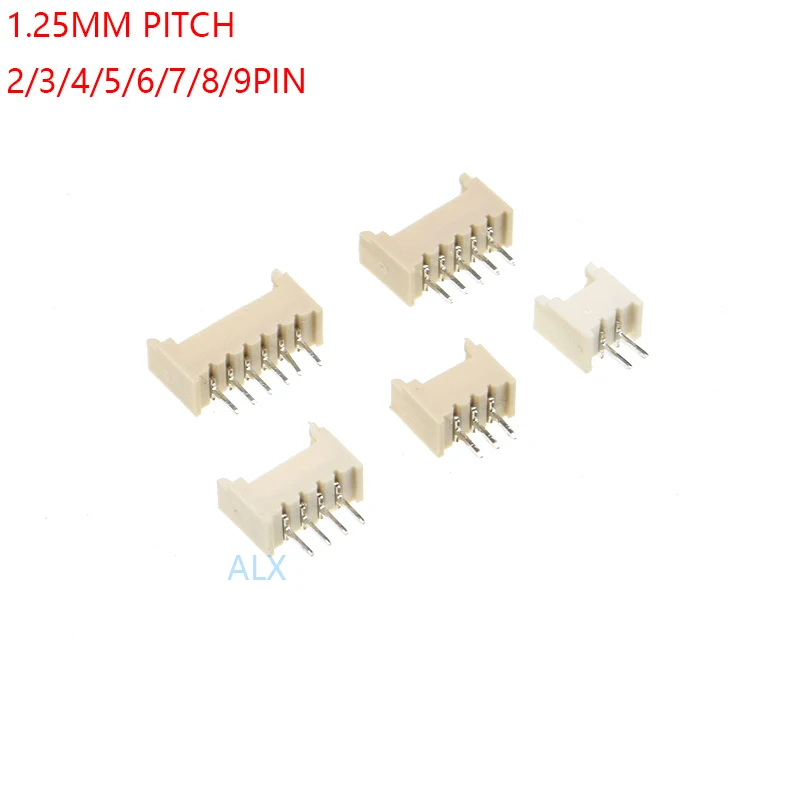 20pcs MICRO JST connector 1.25MM PITCH MALE pin header 2P/3P/4P/5P/6P/7P/8P/9P/10P/11P/12P Straight needle FOR PCB BOARD 1.25