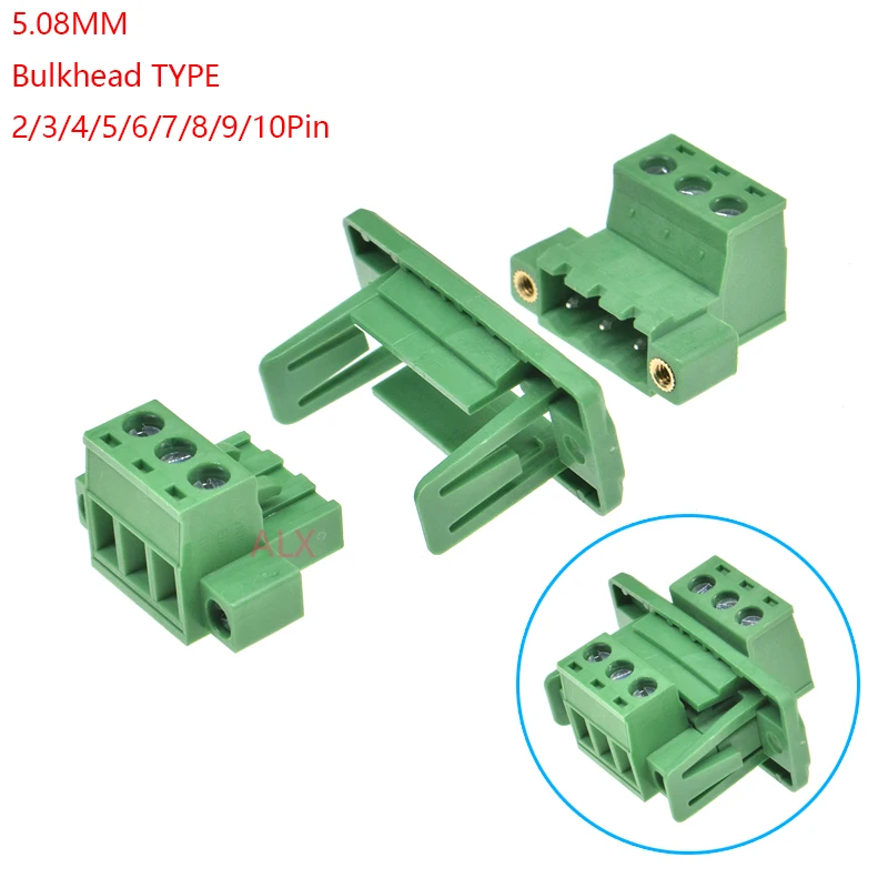 1/5SETS 2EDGWC 2edg 2/3/4/5/6/8 pin 5.08MM pitch pluggable screw terminal block 5.08 connector PLUG + SOCKET solderless docking