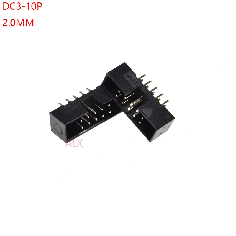 10pcs dc3-10p 2.0mm Pitch Male Socket Straight Idc Box Headers Pcb Connector Double Row 2x5pin Dc3 10 Pin 10p Header