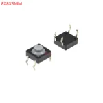 10PCS 8X8x5mm 4PIN dip silent silicone TACT push button switch Micro key power tactile switches 8x8x5 8*8*5MM