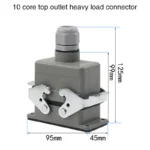 Industrial Rectangular Heavy Duty Connector HDC-HE-4/6/10/16/20/24/32/48 Core Pin 16A Waterproof Aviation Plug top and side - Image 14