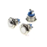 5PCS 16mm Metal Push Button Switch Waterproof Nickel plated brass press button Self-reset 1NO High/Flat/Shape Round Momentary - Image 3
