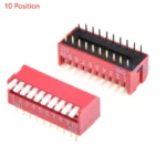 10PCS red 1/2/3/4/5/6/8/10/12 Position bits dip TOGGLE switch doule Row PITCH 2.54MM Slide Switches Right Angle - Image 11