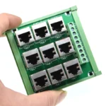 1PCS 9 way 9 port RJ45 8p8c female socket to terminal block adapter pcb board Network port RJ45 Ethernet connector converter - Image 4