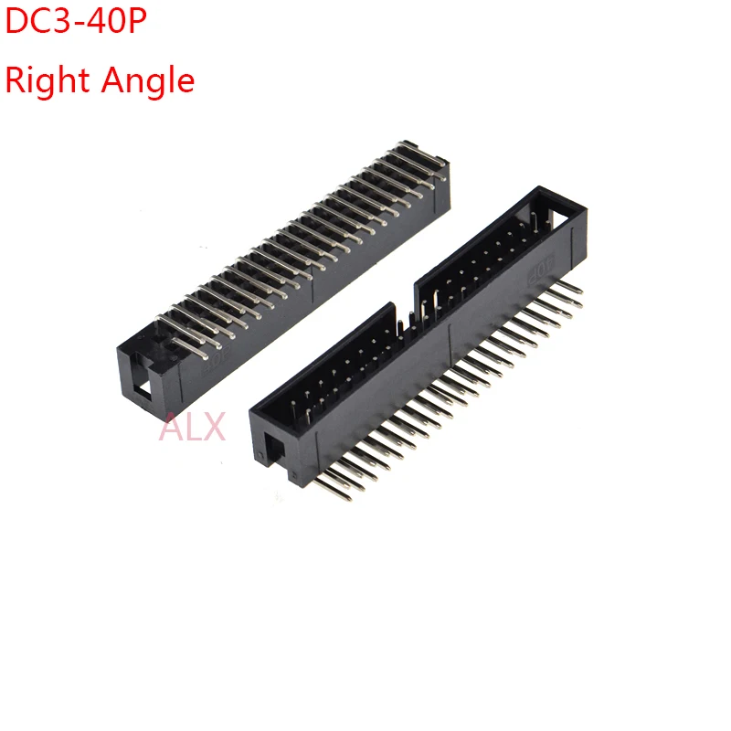 10pcs dc3-40p pitch2.54mm Jtag Isp Male Socket Right Angle Idc Box Headers Pcb Connector Double Row 2x20pin Dc3 40 Pin Header